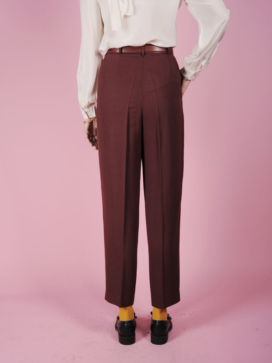 Pantaloni bordeaux di linea maschile morbida vintage ⋆ Friperie