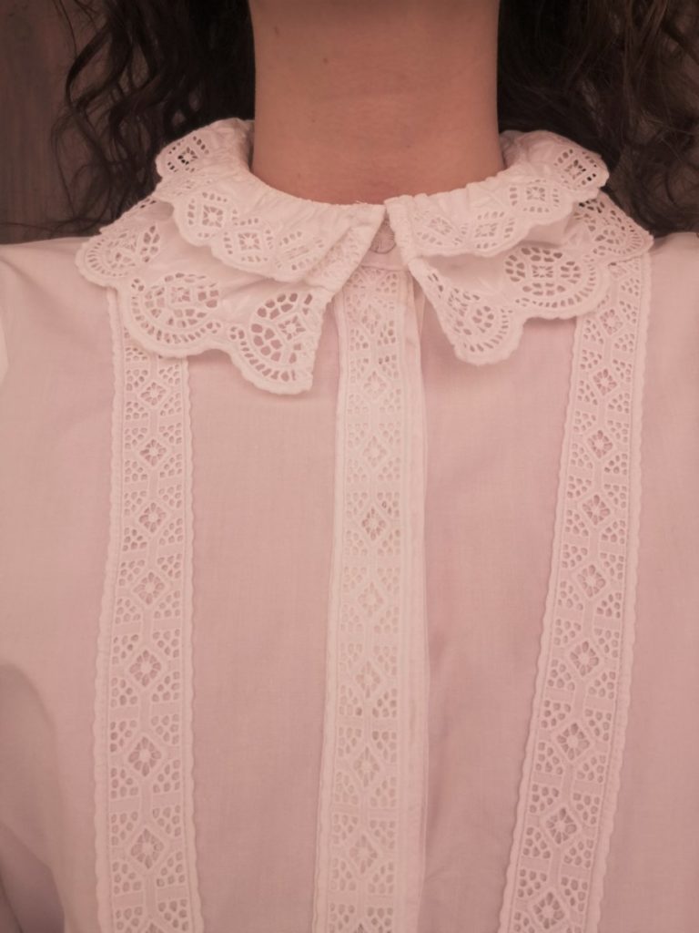 Camicia bianca in cotone doppio colletto vintage ⋆ Friperie
