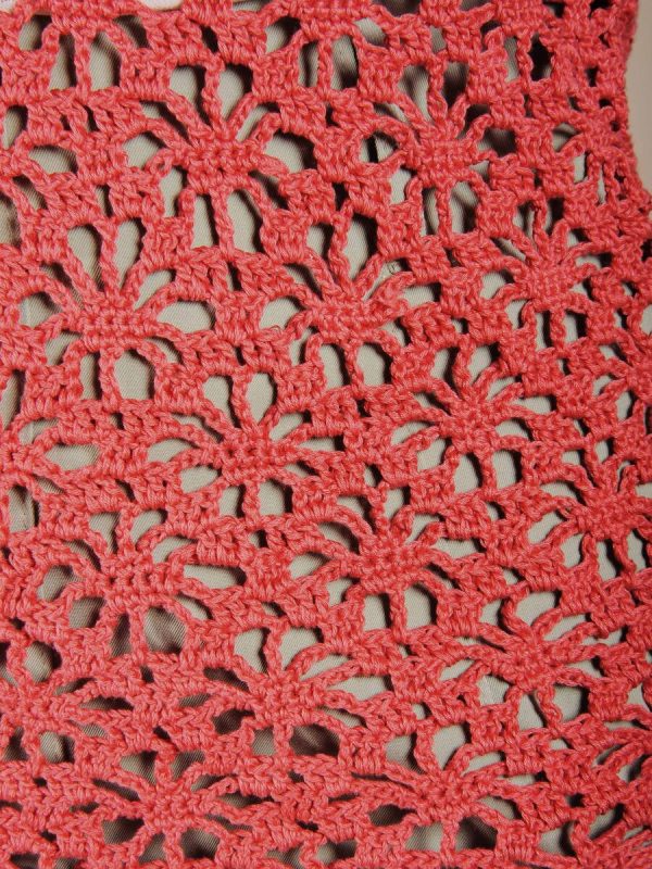 Top crochet corallo in cotone fatto a mano 3