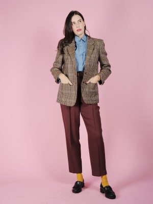 blazer quadrettini lana vintage