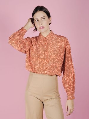 camicia seta arancione