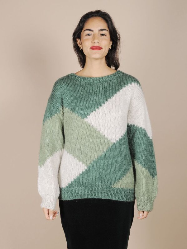 maglione lana.verde vintage