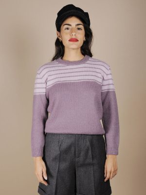 maglione righe violetto